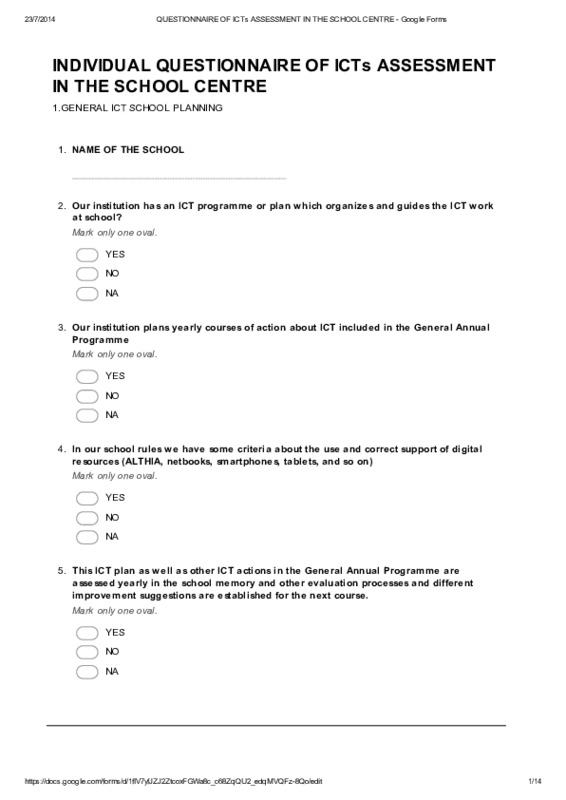 ICT QUESTIONNAIRE